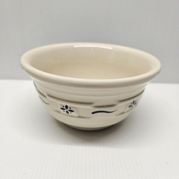 Longaberger Pottery Woven Traditions Classic Blue 6 Inch Mixing Bowl Rounded Rim - Picture 1 of 4